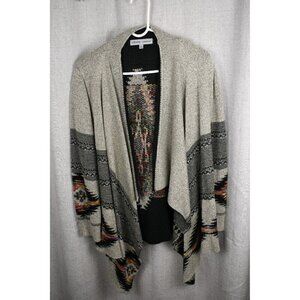 Absolutely Famous Cardigan Cascade Aztec Print, Long Sleeve, Women's XL